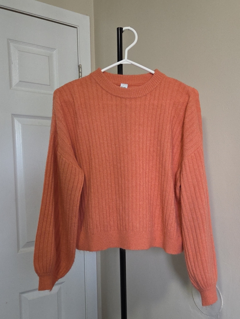 twik Ribbed Crewneck Sweater - Peachy Orange